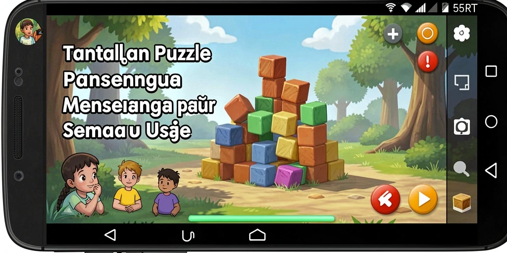 Tampilan gameplay 55RT yang menarik dan penuh tantangan puzzle.
