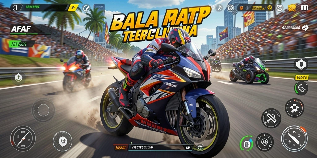Tampilan gameplay AFAF yang penuh aksi dan menegangkan di lintasan balap.