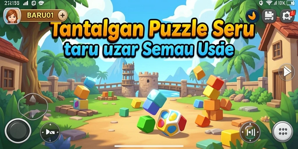 Tampilan permainan Puzzle yang menarik dan penuh warna di BARU01.