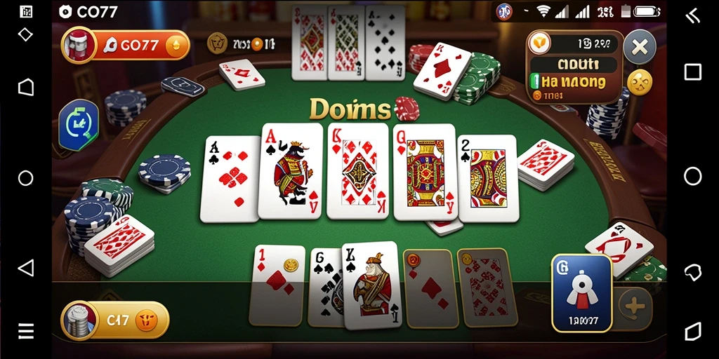 Screenshot utama COO77 menampilkan gameplay Domino yang menarik dan interaktif.