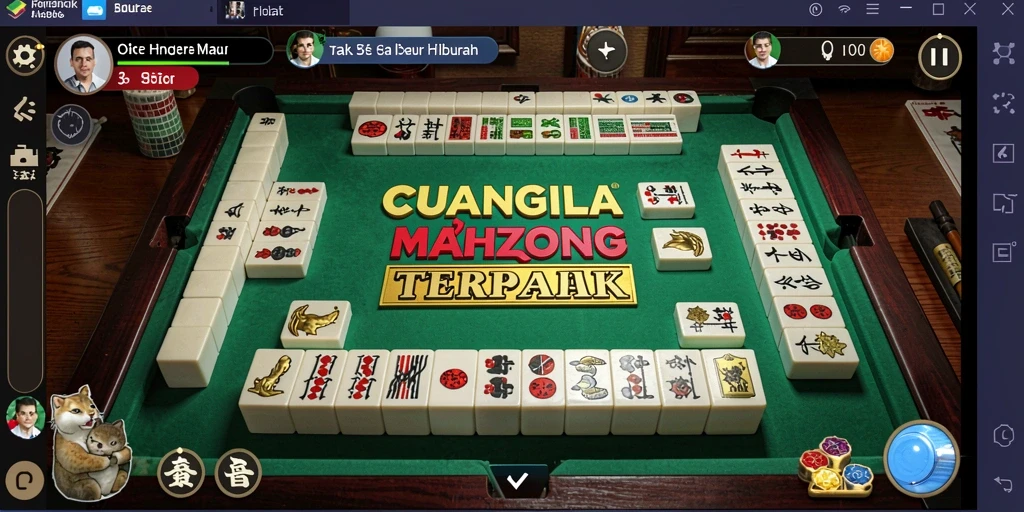 Screenshot gameplay CUANGILA dengan susunan ubin Mahjong yang menarik.