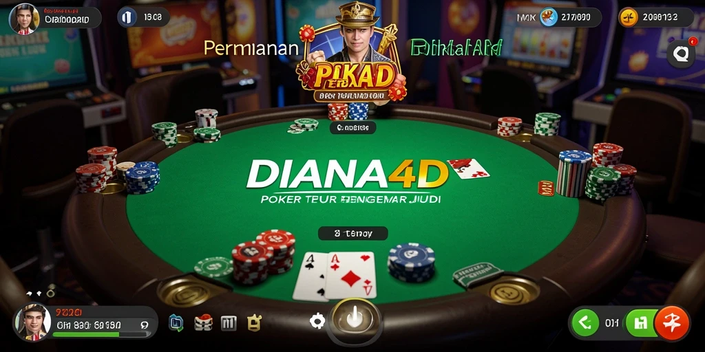 Tampilan gameplay yang mendebarkan di DIANA4D saat bermain Poker.