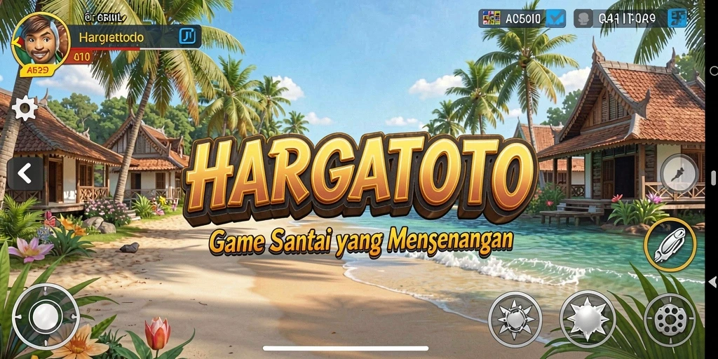 Tampilan gameplay HARGATOTO yang menarik dan penuh warna.