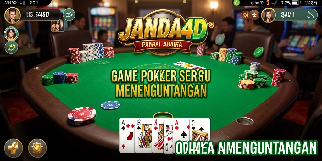 Screenshot gameplay JANDA4D menampilkan suasana poker yang menegangkan.