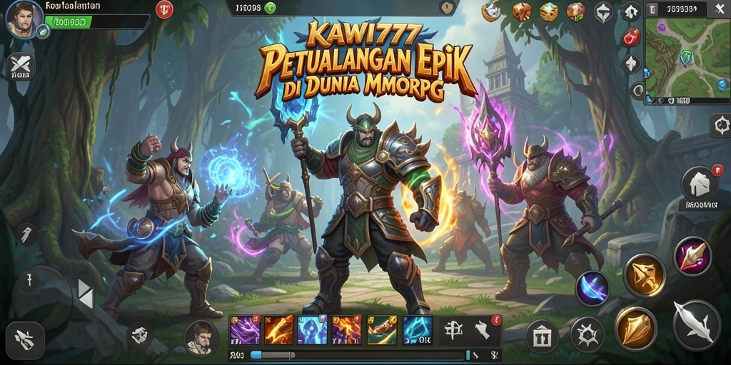 Screenshot menunjukkan aksi seru dalam pertempuran MMORPG.