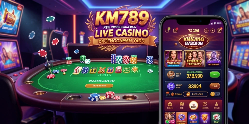 Tangkapan layar gameplay KM789 yang menunjukkan dealer langsung dan interaksi pemain.