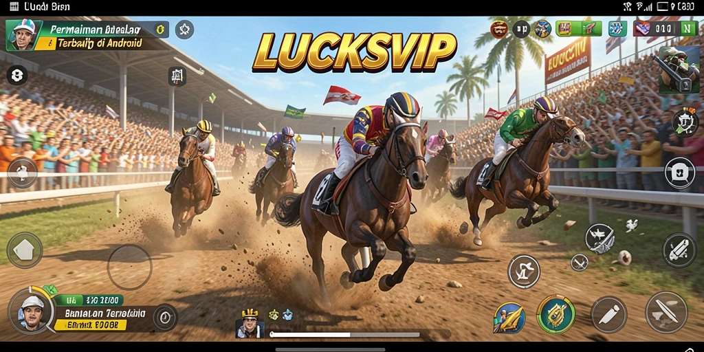 Screenshot gameplay LUCKSVIP yang menampilkan aksi balap mendebarkan.