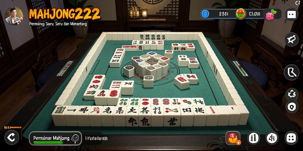 Tangkapan layar gameplay MAHJONG222 yang menampilkan tantangan Mahjong seru.