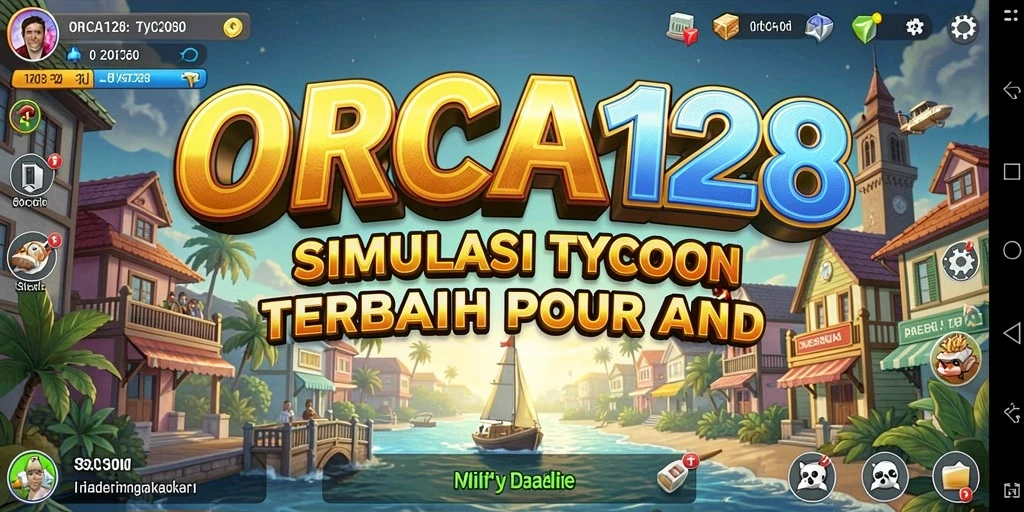 Tampilan gameplay menarik dari ORCA128 yang menunjukkan manajemen bisnis.
