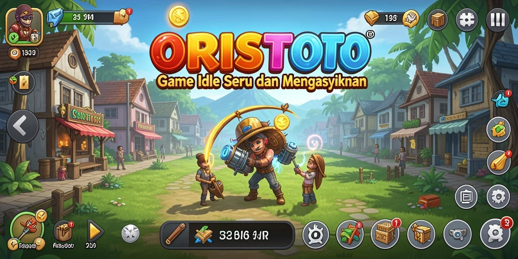 Tampilan gameplay ORISTOTO yang khas dalam dunia Idle yang menarik.