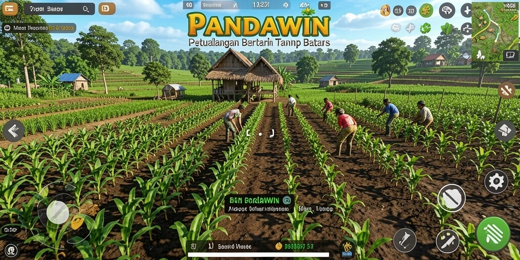 Tampilan menawan gameplay yang menggambarkan keseruan bertani di PANDAWIN.
