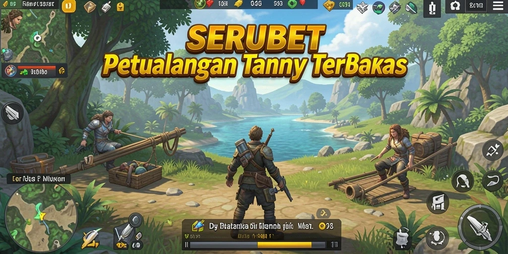 Tangkapan layar gameplay SERUBET yang menunjukkan eksplorasi dunia terbuka.
