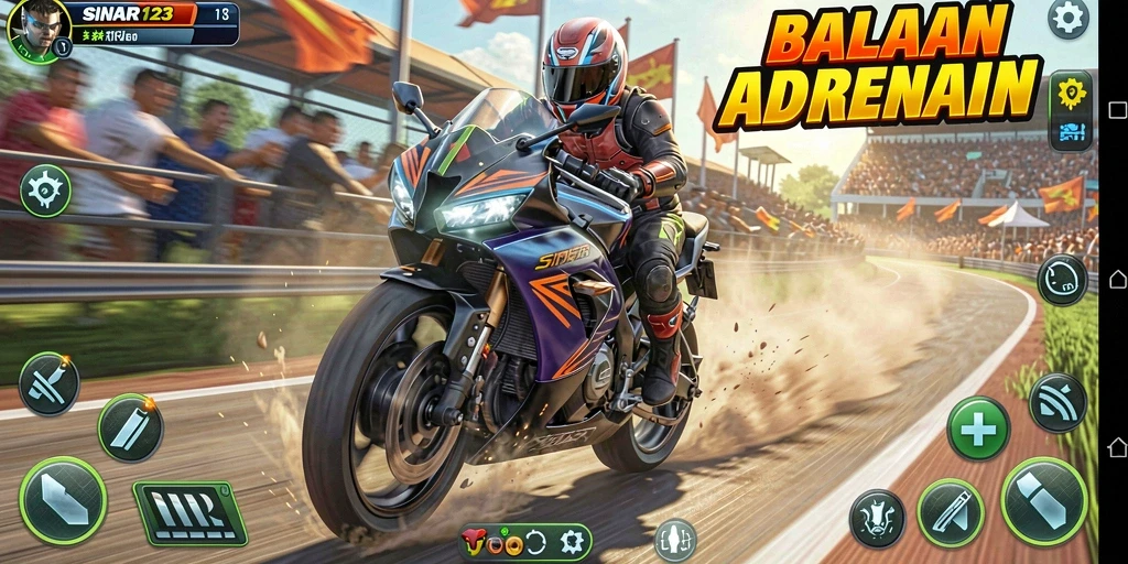 Gameplay SINAR123 yang penuh aksi balapan motor.