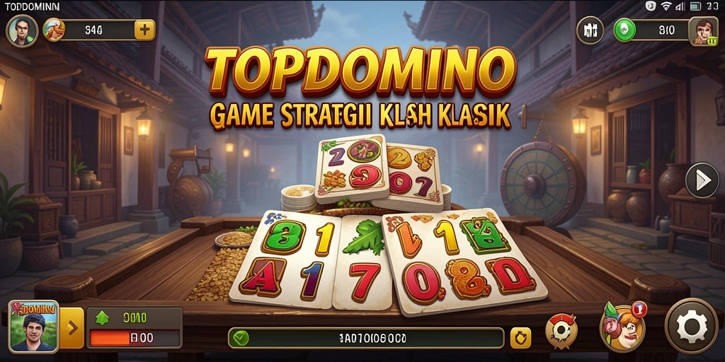 Screenshot gameplay <strong>TOPDOMINO</strong> menampilkan strategi mendebarkan.