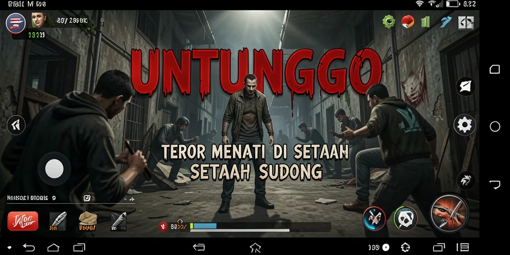 Tampilan gameplay UNTUNGGO yang mencekam dan menegangkan.