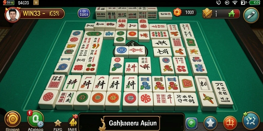 Screenshot WIN33 menampilkan gameplay Mahjong yang mengasyikkan.